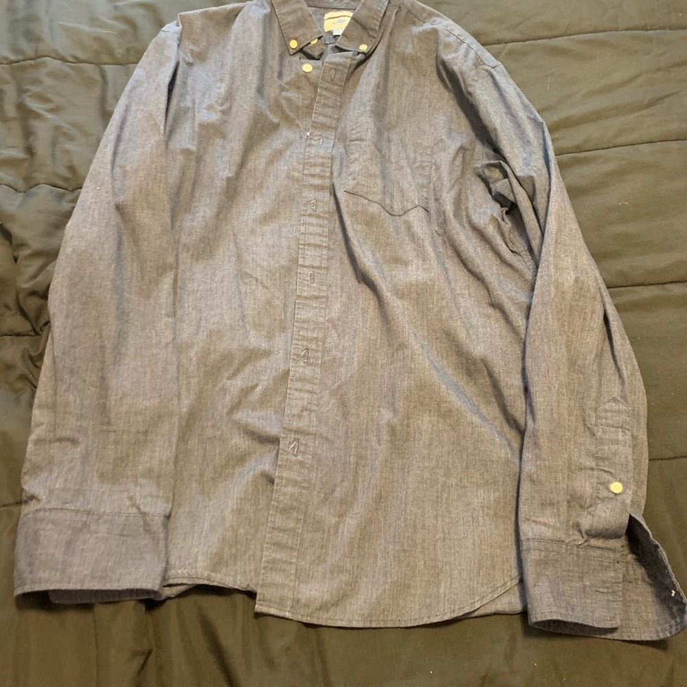 Gray long sleeve formal shirt L